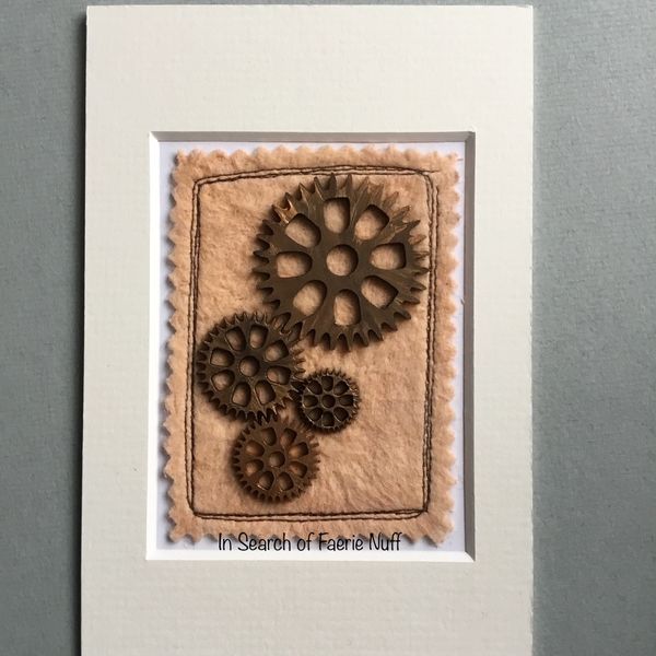 Mixed media Cog ACEO