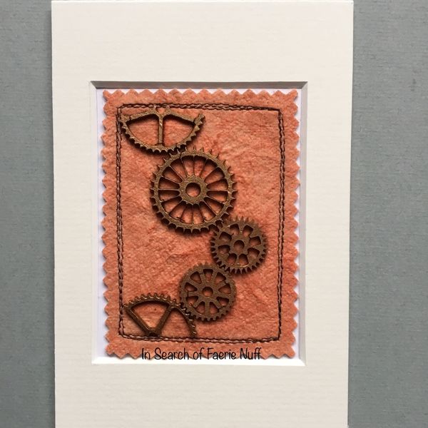 Mixed media Cog ACEO