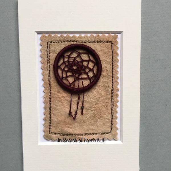 Mixed media Dream catcher ACEO