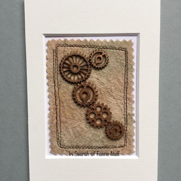 Mixed media Cog ACEO