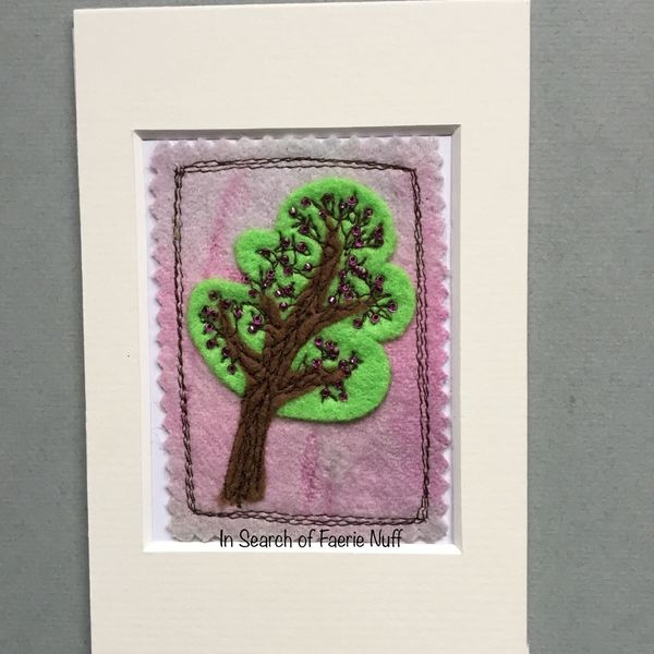 Mixed media tree ACEO
