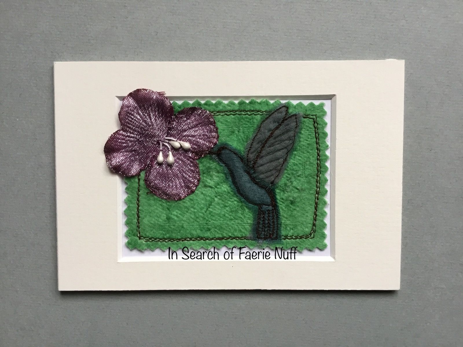 Mixed media Hummingbird ACEO
