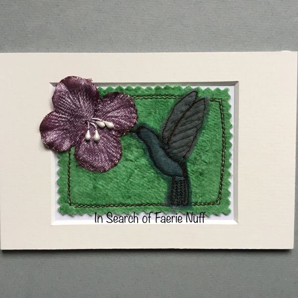 Mixed media Hummingbird ACEO