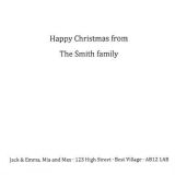 Christmas card example of personalised message
