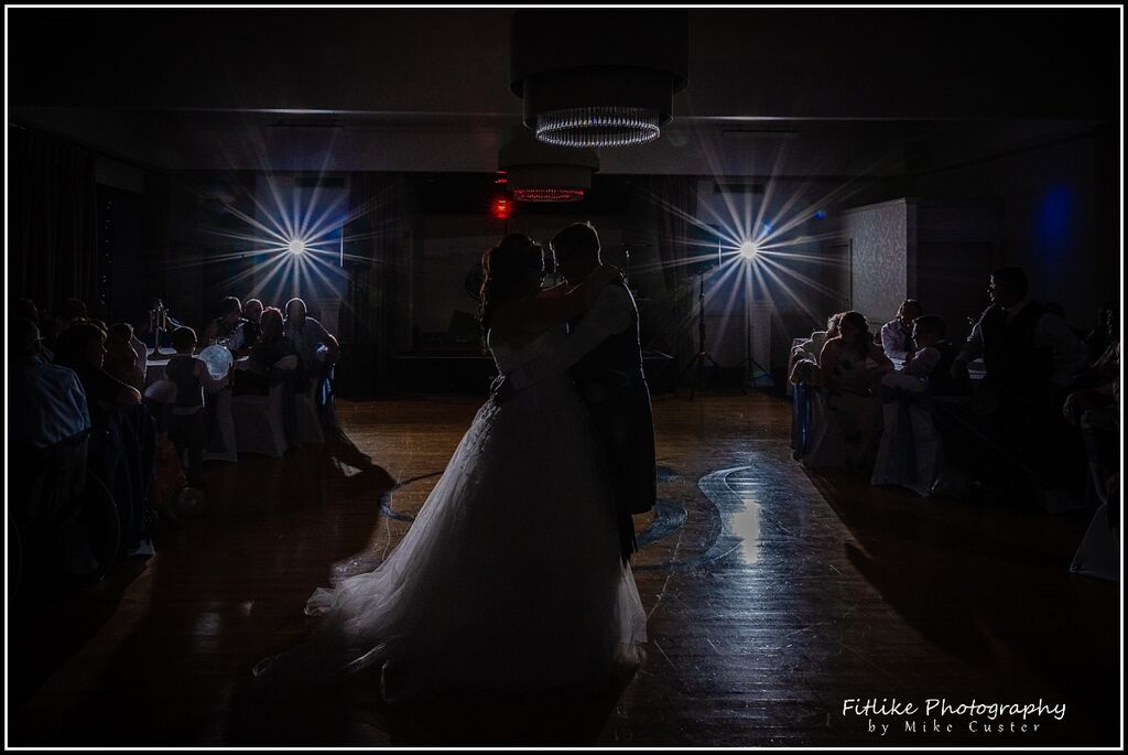Aberdeen Wedding photographers at Banff Springs Hotel, Banff, Scotland. A wedding photograph of the bride and groom during their first dance.