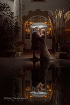 Fife-Lodge-Banff-Wedding-Photography-05 Bride and Groom reflection image. Taken at Fife Lodge Hotel, Banff, Aberdeenshire