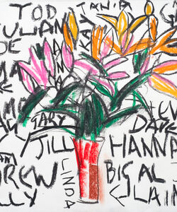 Lilies Charcoal and soft pastel.