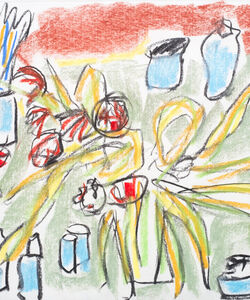 Tulips. Charcoal and soft pastel