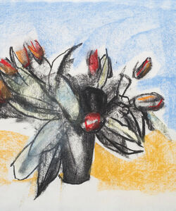 Tulips Charcoal and soft pastel