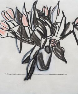 Tulips Charcoal and soft pastel