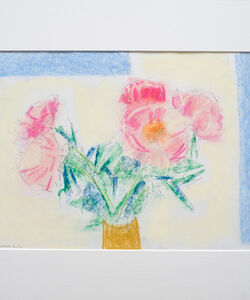 Peonies Charcoal and soft pastel.