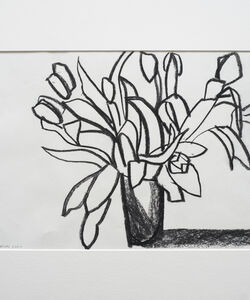 Tulips Charcoal and soft pastel