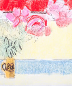 Peonies Charcoal and soft pastel.