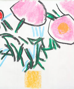 Peonies Charcoal and soft pastel.