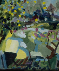 Twizel Bridge among the weeds. Plein air