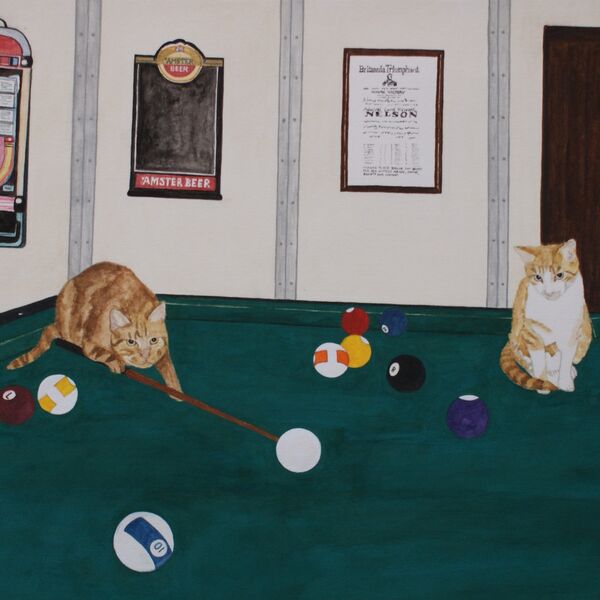 Boston and Boris play pool