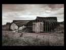 Holy Island Boat Sheds - 3rd Print 3 Mono