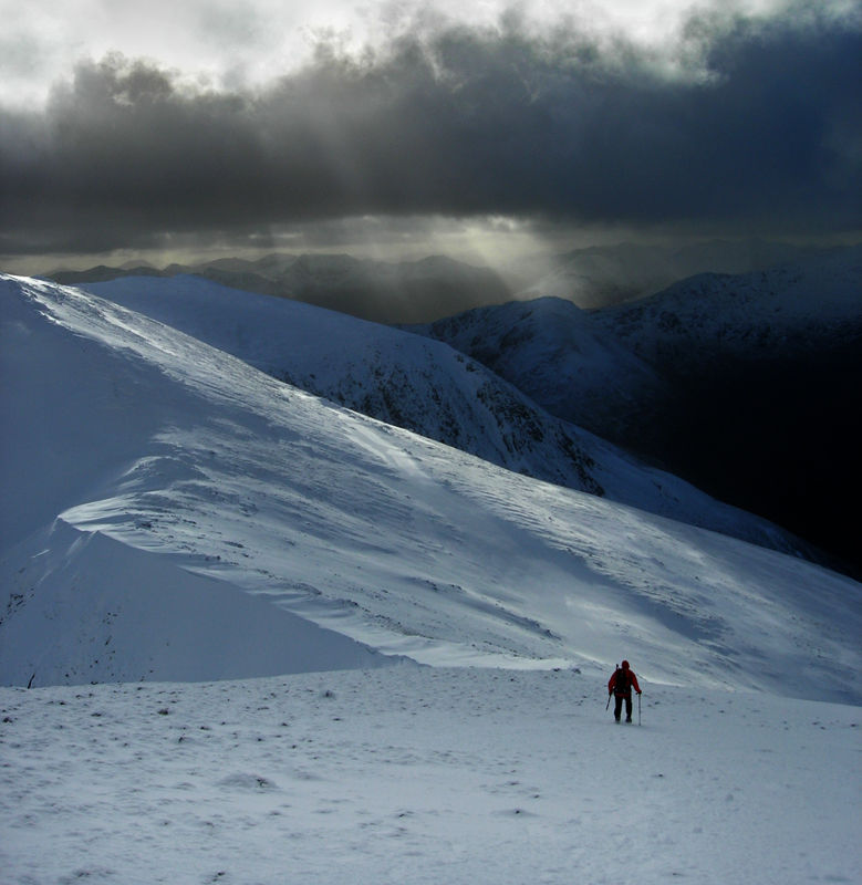 A walker heading for Mam Sodhail