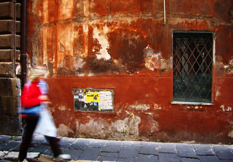 Woman with red top