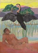 South African Boy with Anhinga