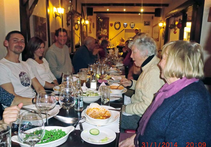 Happy diners at the captains Hotel on the Friday evening