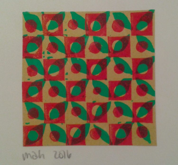 Hand-Cut Lino print card