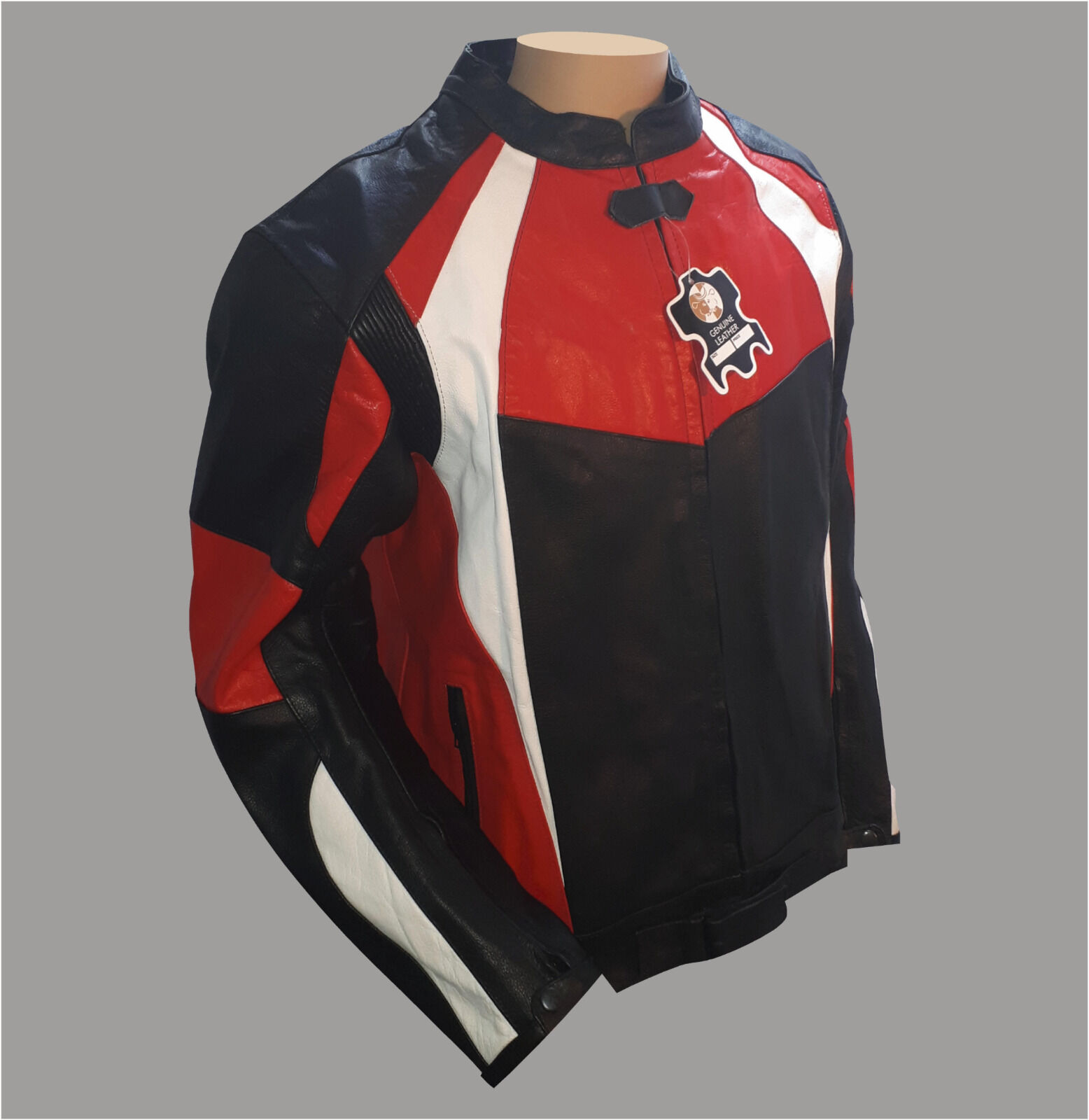 Red, White & Black Leather Jacket