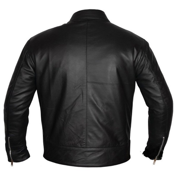 Cafe Racer Retro Style Striped Leather Jacket