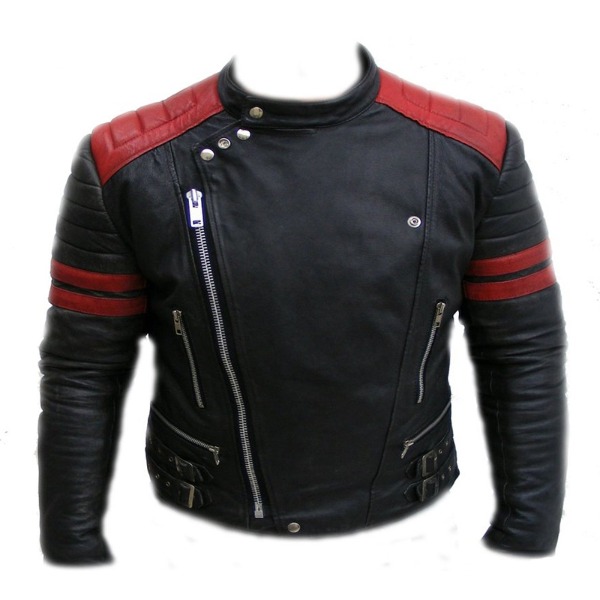 Cafe Racer Retro Style Striped Leather Jacket