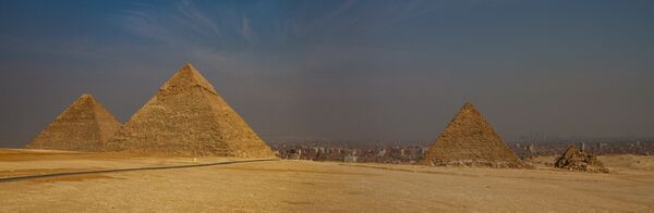 Pyramids of Giza near Cairo, Egypt.