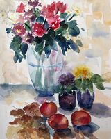 Still Life with fruit & Leaves