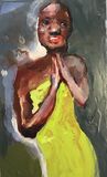 Angelic Creature 3- enamel on aluminium 2021 aprox 7cm x 12cm