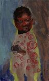 Angelic creature 1- enamel on aluminium 2021 aprox 7.5cm x 12.5cm