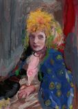 Dandylion Titania- enamel on aluminium 2021 aprox 19cm x 26cm