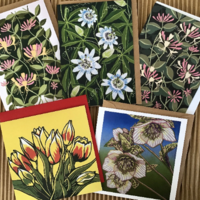 Pack of 5 cards "Garden flowers"