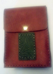 Glass belt buckles and leather belt bags