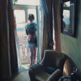 The green hotel room