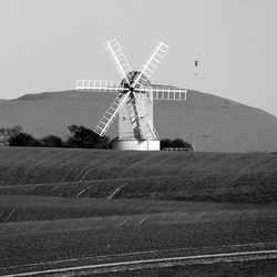 BW Kingston Windmill before Mount Caburn