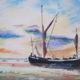Thames Barge at a Mersea Island Sunset
