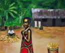Girl in African village