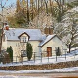 Pamela Prior. Cottage at Coed du Hall. Rhydymwyn. Acrylic on canvas. 18x14'' Framed £85