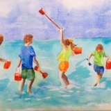 Patricia Davies. Our Day at the Beach. Mixed