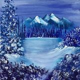 Patricia Davies. Blue Lake. Acrylic. 16''x16'' £25