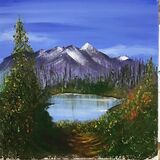 Patricia Davies. Mirror Lake. Acrylic. 16''x16'' £25