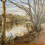 Pamela Prior. Reflections. Acrilic on boxed canvas. £50