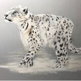 Barbara Ann Reynolds ''Snow Leopard. 17''x13'' Framed £60
