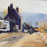 Marjorie Scott. Near the Lock'' Watercolour. unframed. £45