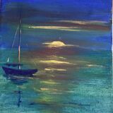 Patricia Davies. Tranquility. Oil/Acrylic 8x12'' Unframed £45