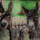 Jean Walker. ''Donky Buddies'' Pastel Framed. A4 £40