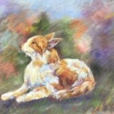 Marjorie Scott. A Purrfect Day. Pastel